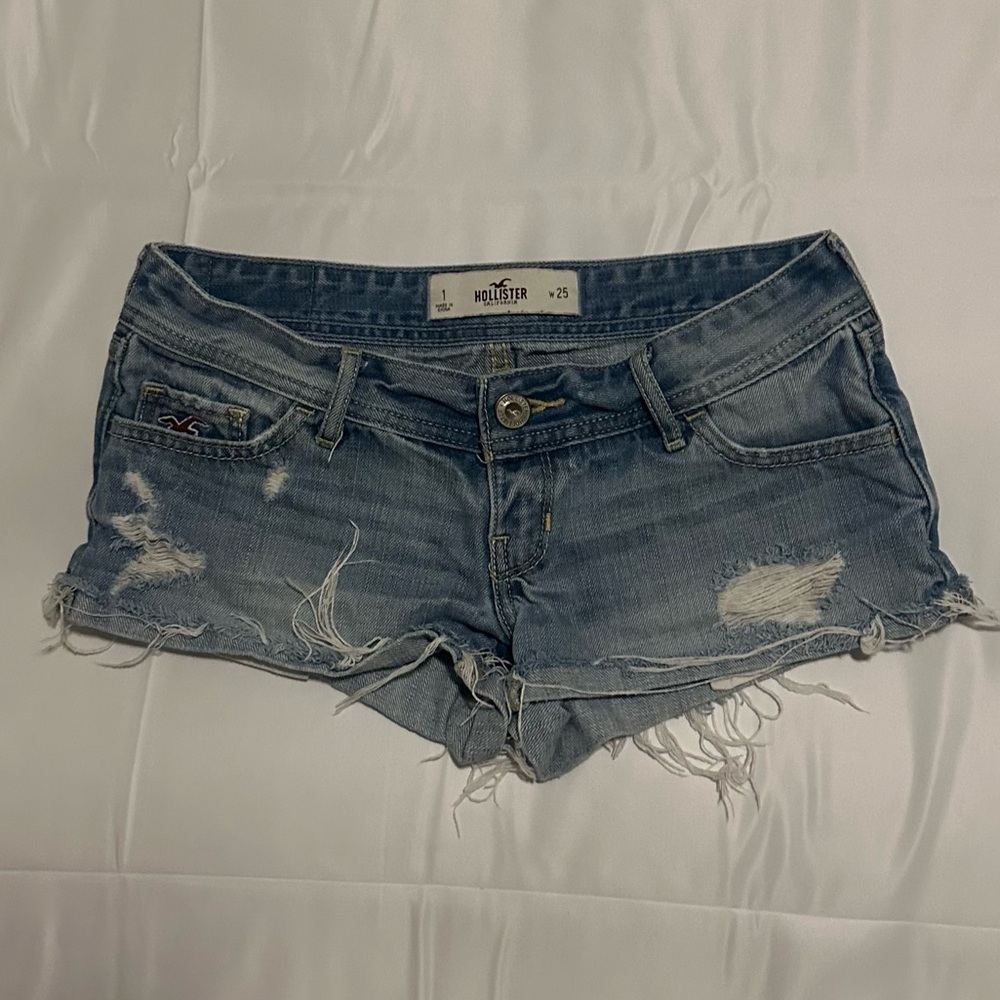 Low-Rise Hollister Denim Micro-Shorts